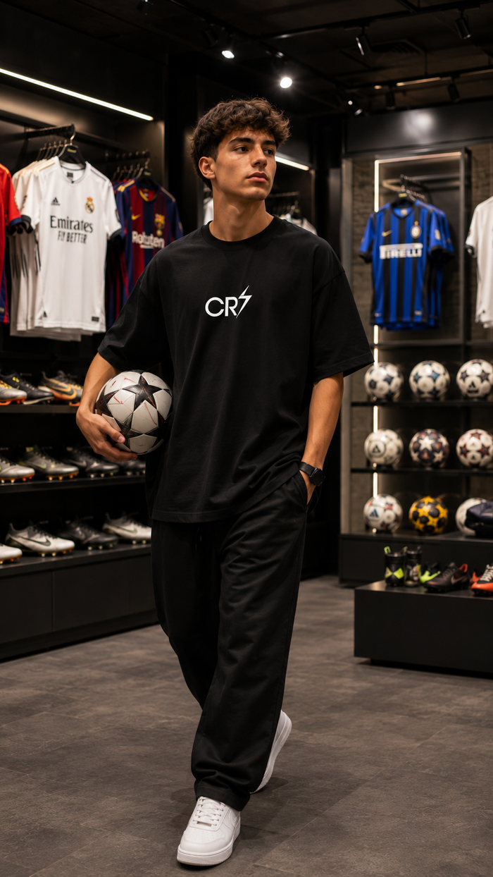 CR7 Icons Oversized Graphic T-Shirt – Black
