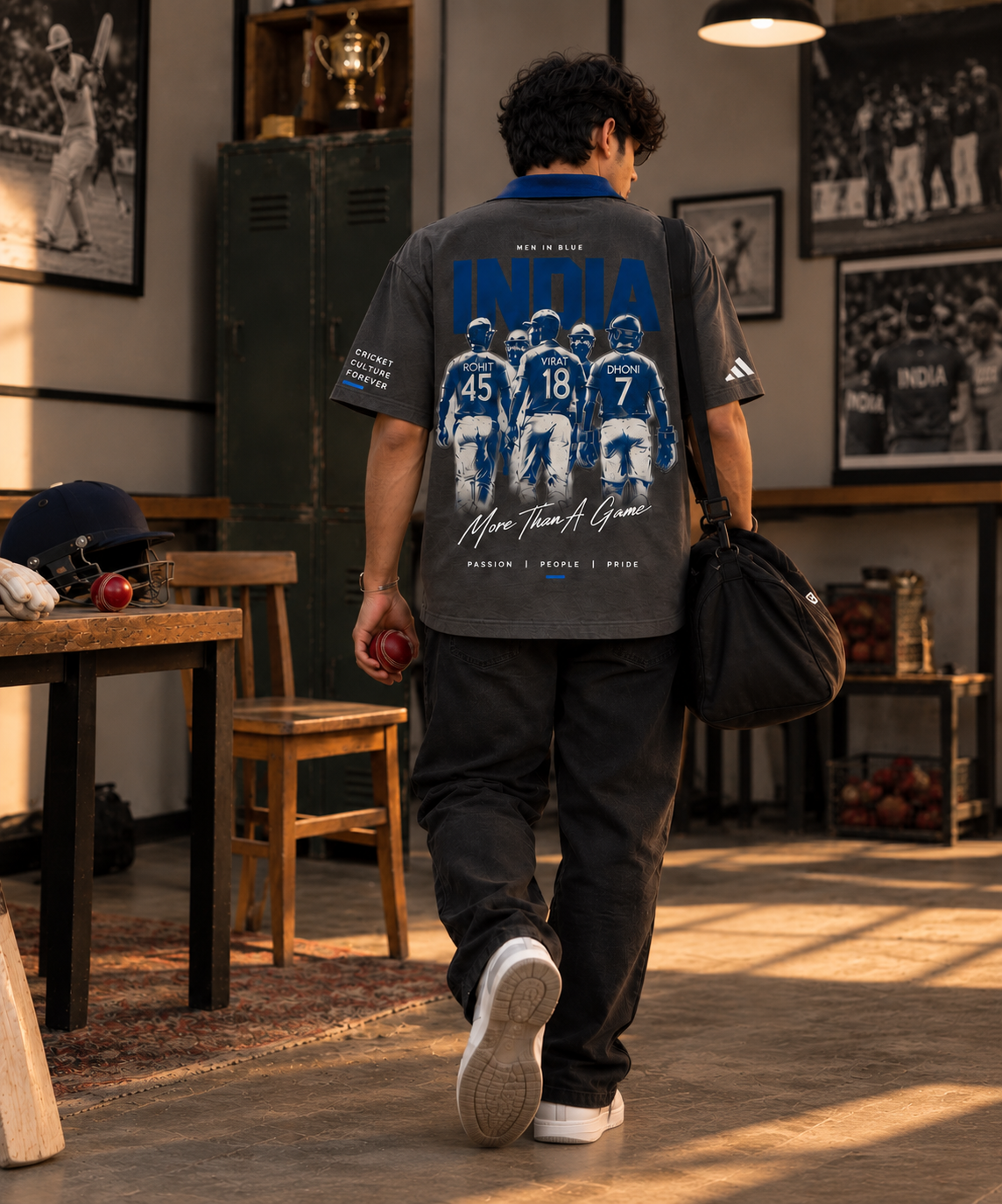 Oversized India Cricket Polo T-Shirt