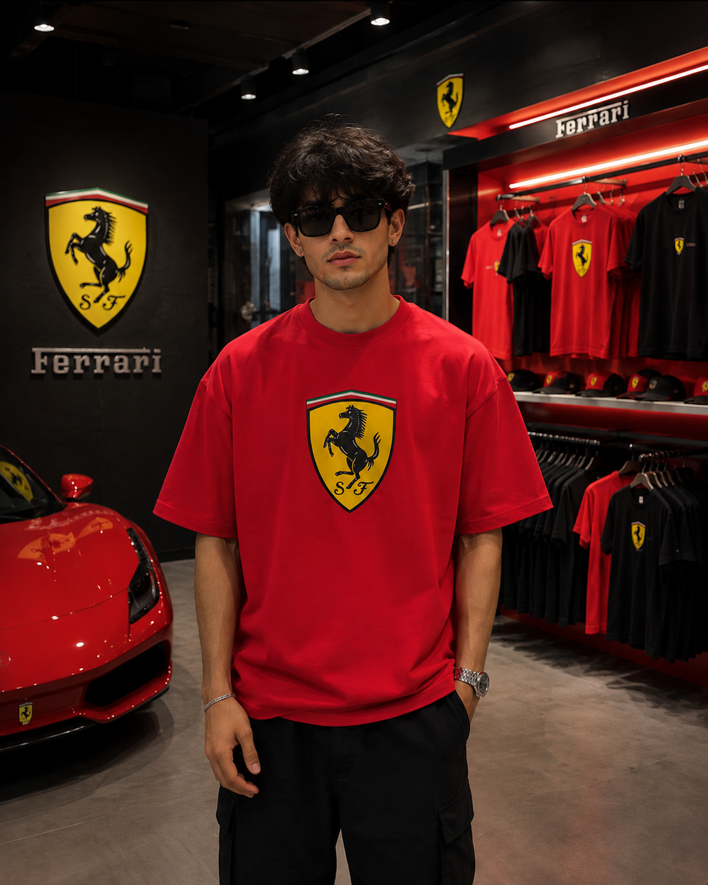Ferrari Shield Oversized Red T-Shirt