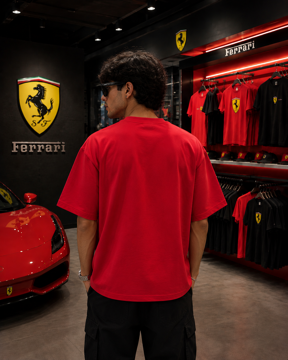 Ferrari Shield Oversized Red T-Shirt