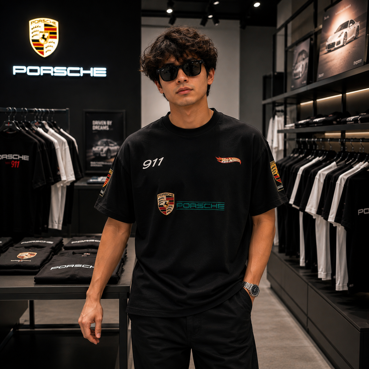 Porsche 911 Heritage Oversized Tee - Black
