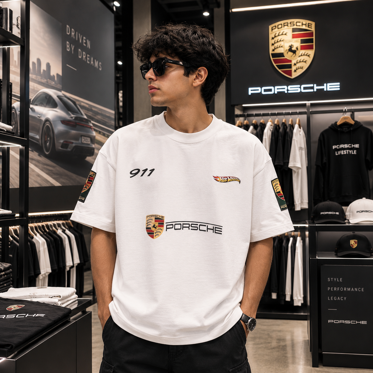 911 Heritage Crest Oversized Tee – White