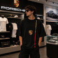 Porsche Velocity Stripe Oversized Tee – Black