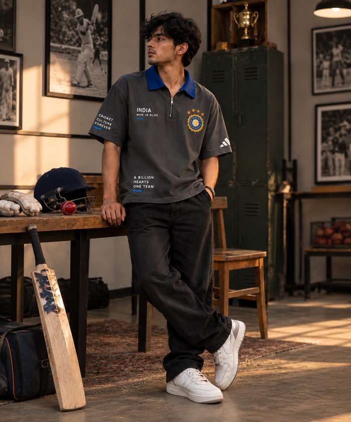 Oversized India Cricket Polo T-Shirt