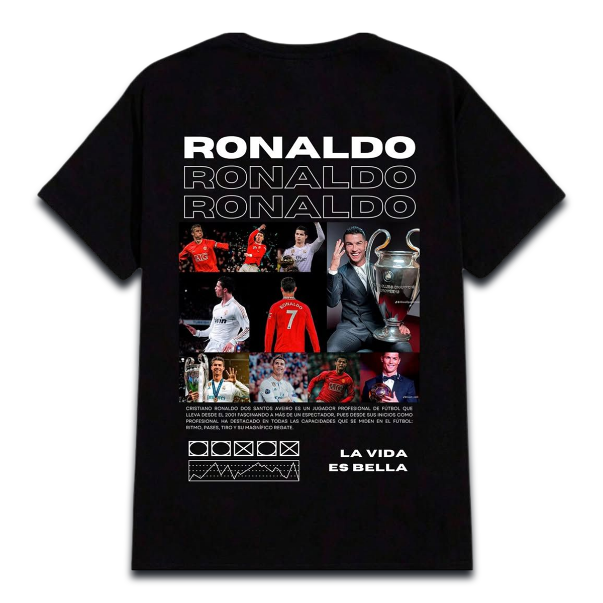CR7  Icons Oversized Graphic T-Shirt – Black