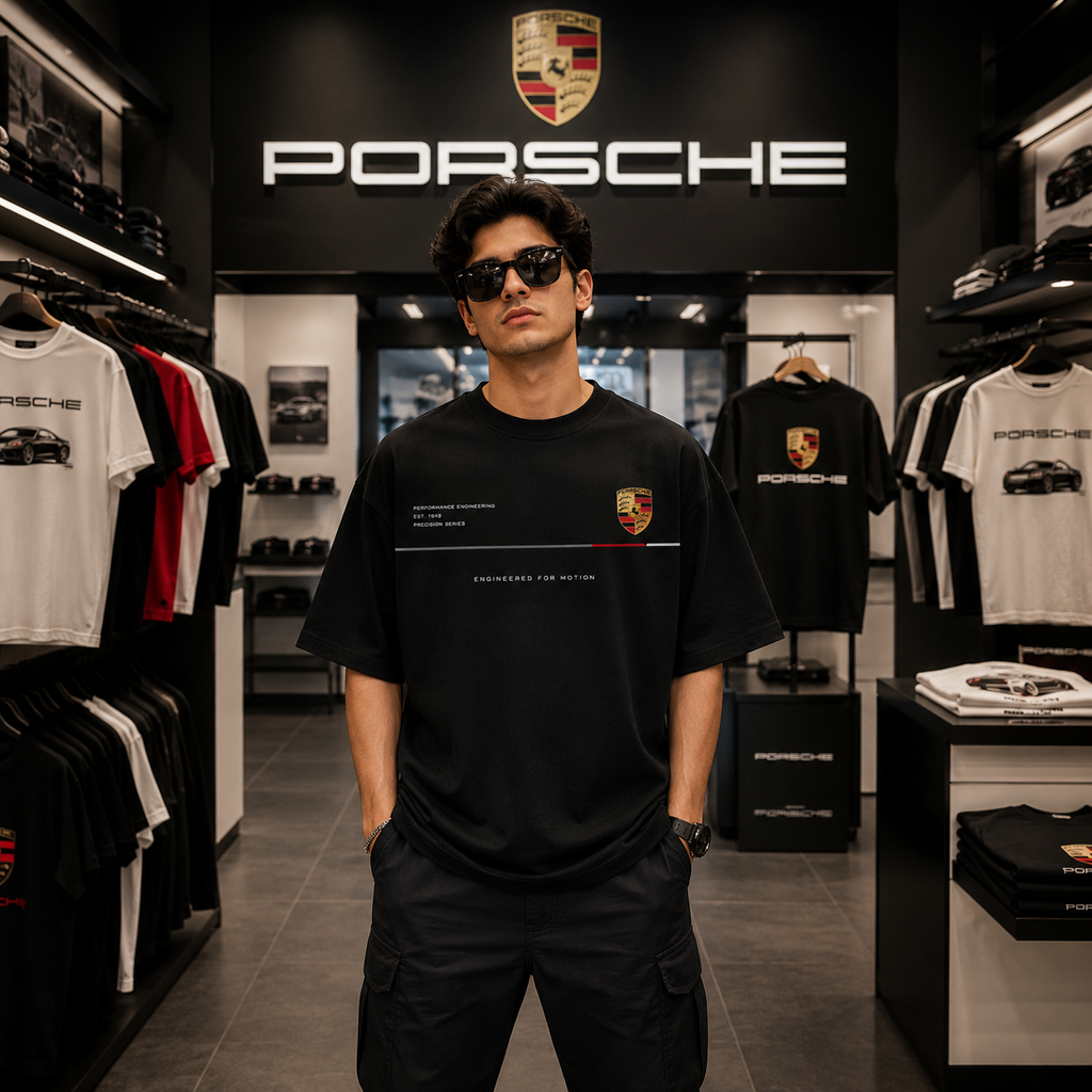 Porsche Motorsport Oversized Black T-Shirt
