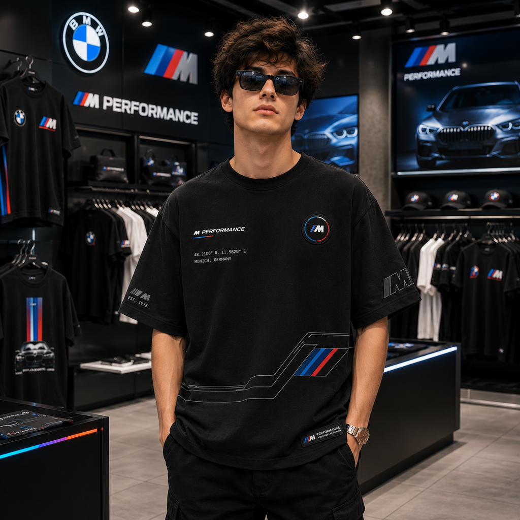 BMW M Performance Blueprint Oversized Black T-Shirt