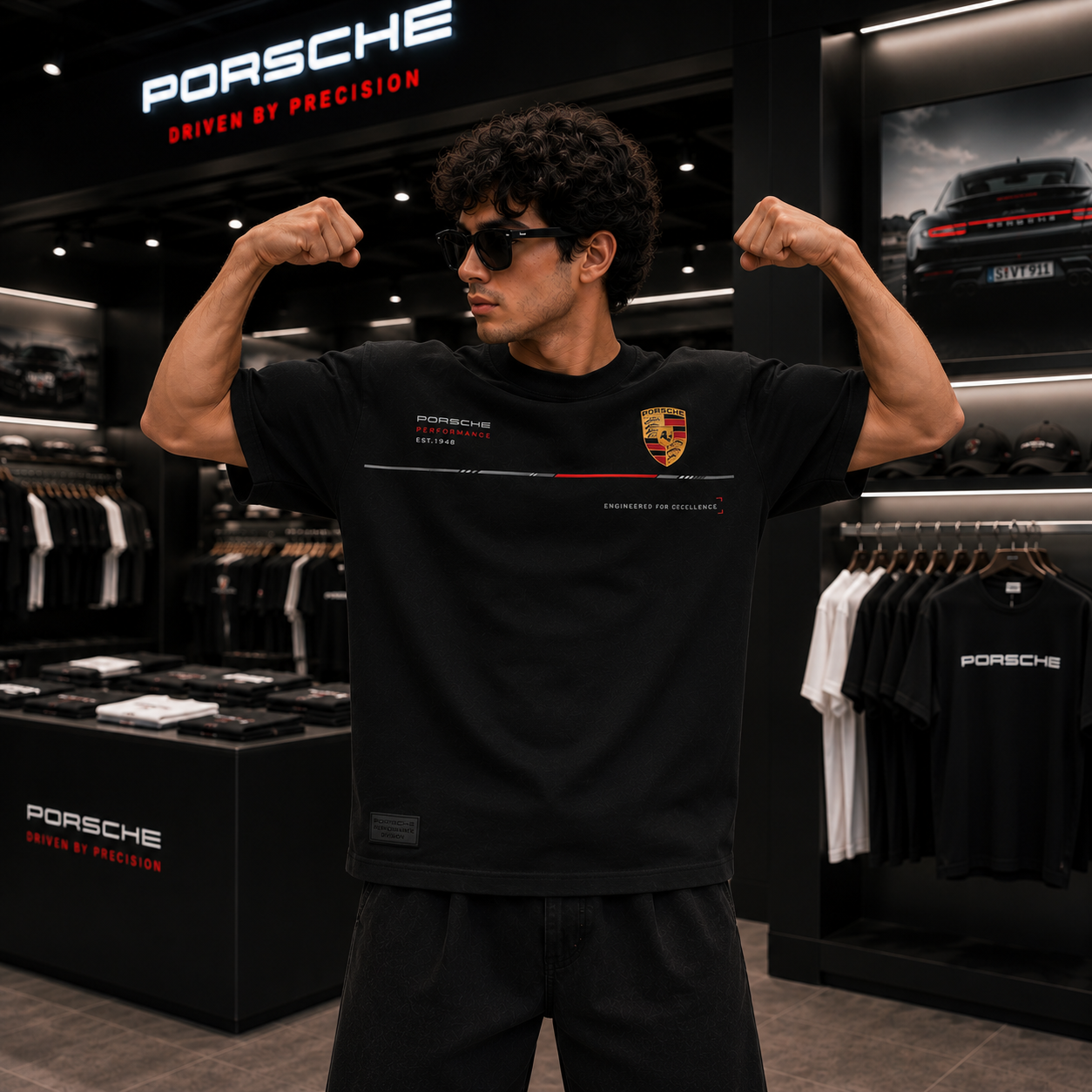 Porsche 911 Oversized Black T-Shirt