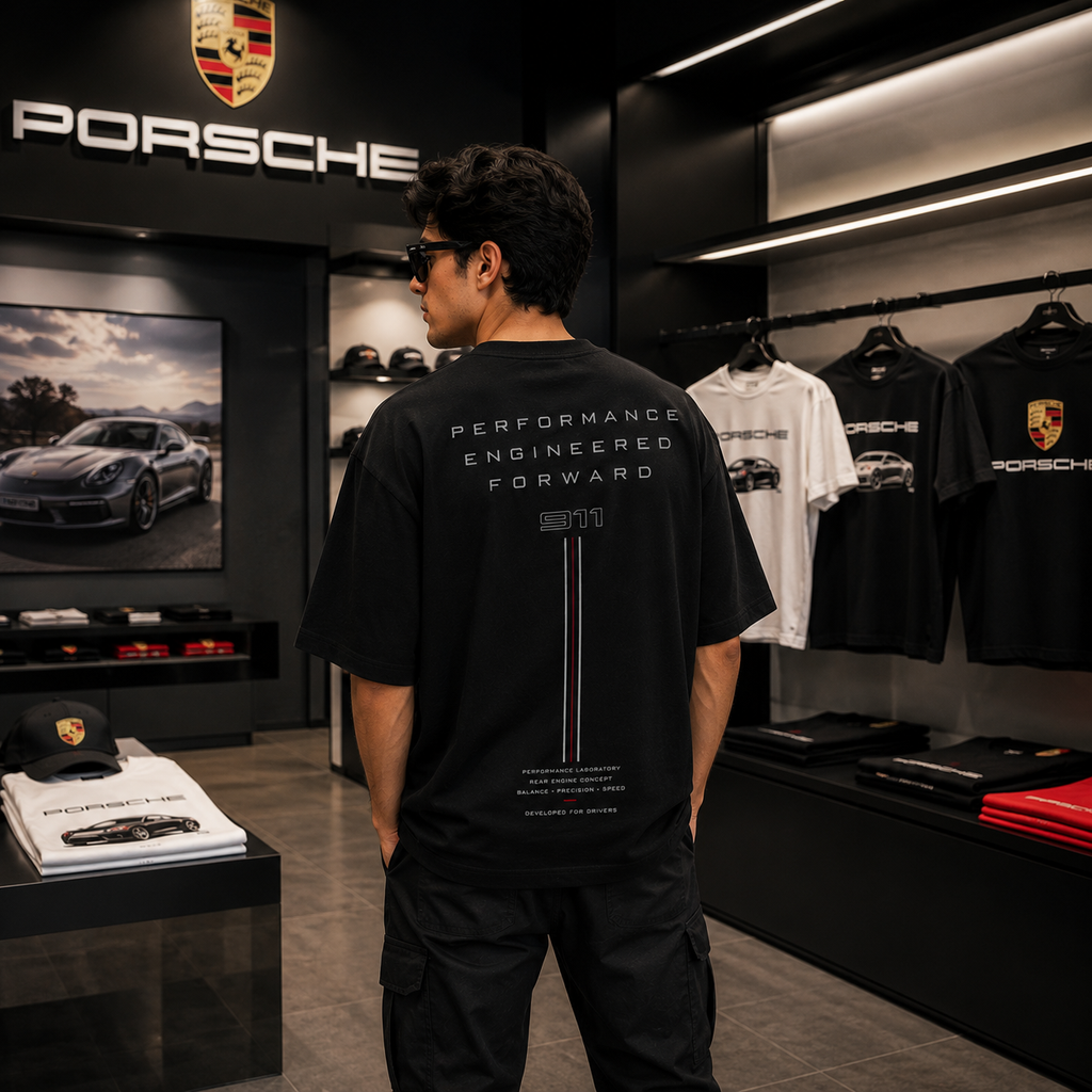 Porsche Motorsport Oversized Black T-Shirt