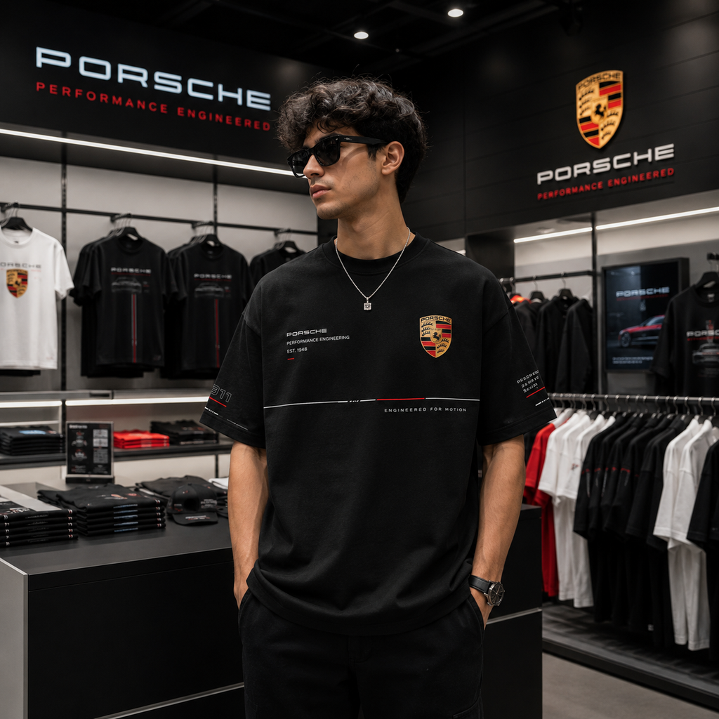 Porsche Performance Engineered Oversized Black T-Shirt